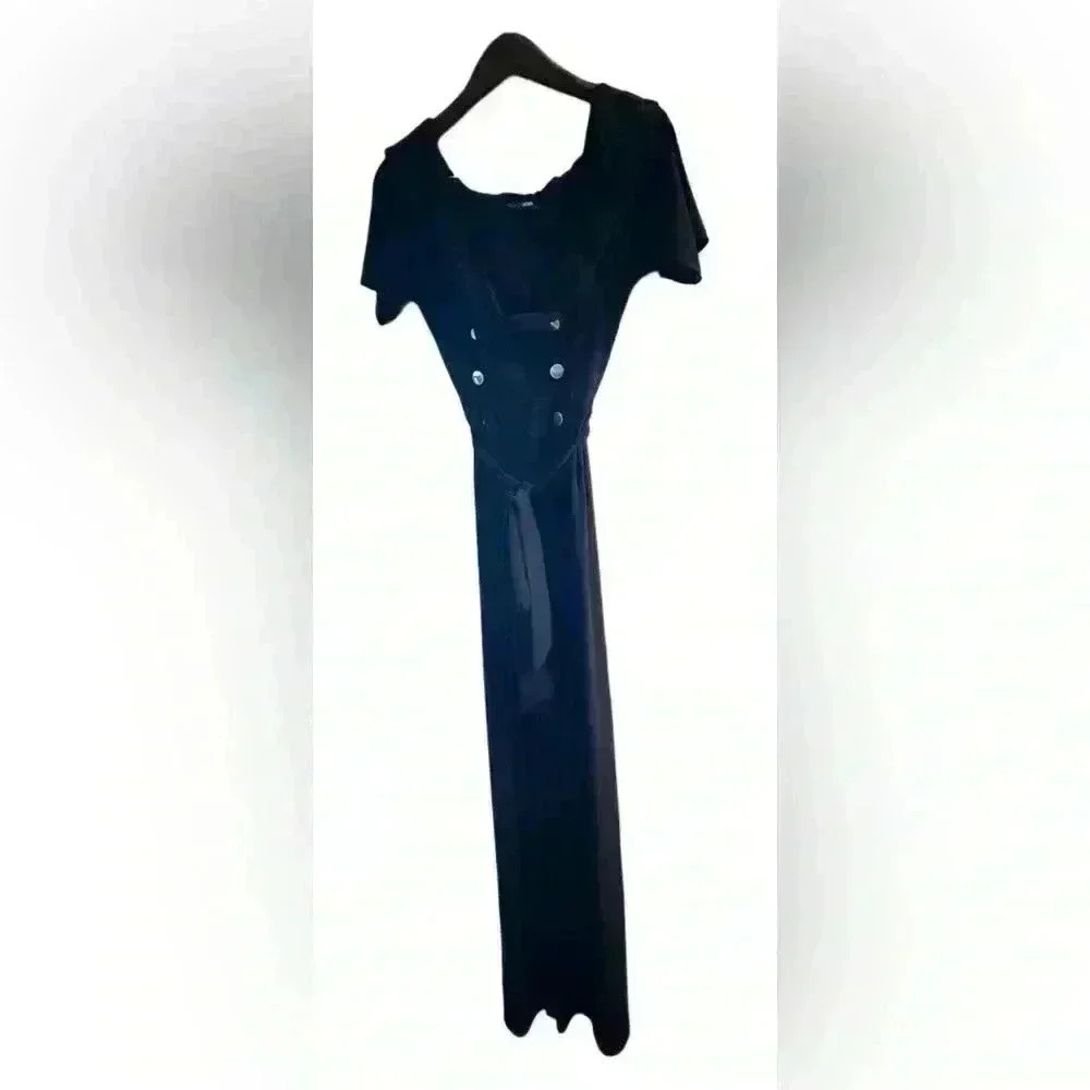 Fashion Nova Belted Black Jumpsuit Size 1X - Picture 2 of 8